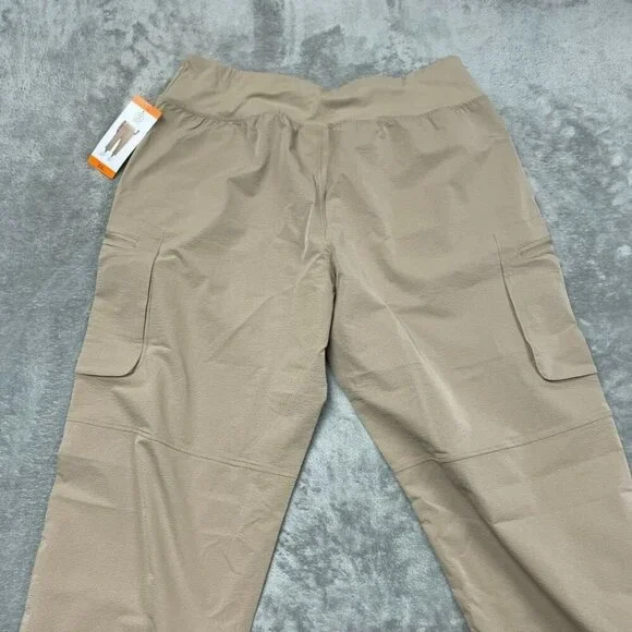 Sage Collective Tan Cargo Wide-Leg Cropped Pants XXL Stretchy Fit d0677 - Picture 5 of 9